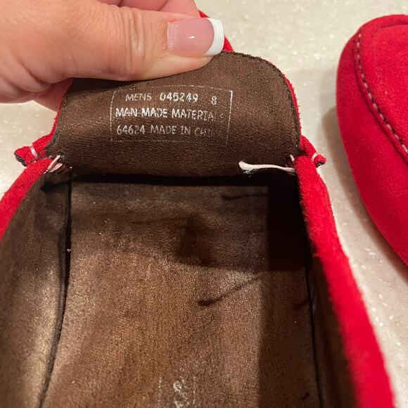 David Stone Loafers Men's Size 8 Slip On Red  Driver Casual Shoes - Picture 5 of 10